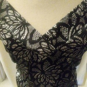 Maggy London black and white dress floral print